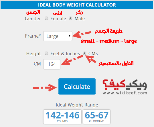 حساب كتلة الجسم والوزن المثالي - الوزن المثالى للانسان 1975