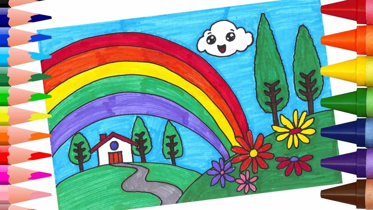 رسم منظر طبيعي للاطفال , اجمل رسومات المناظر الطبيعية كلام نسوان